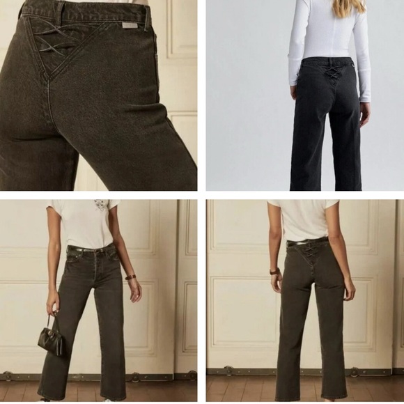 Free people Boyish The Mikey High Rise Wide Leg Laced Up Back Jeans 26 $168.00 - Picture 1 of 3